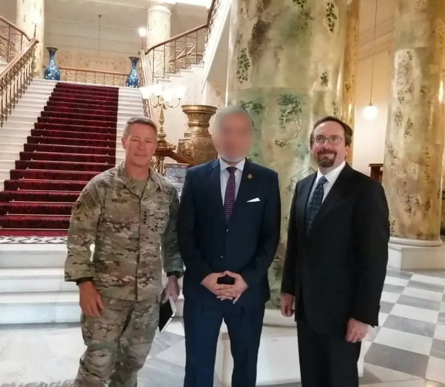 Farid with NATO Commander Austin Scott Miller and US Ambassador John R. Bass